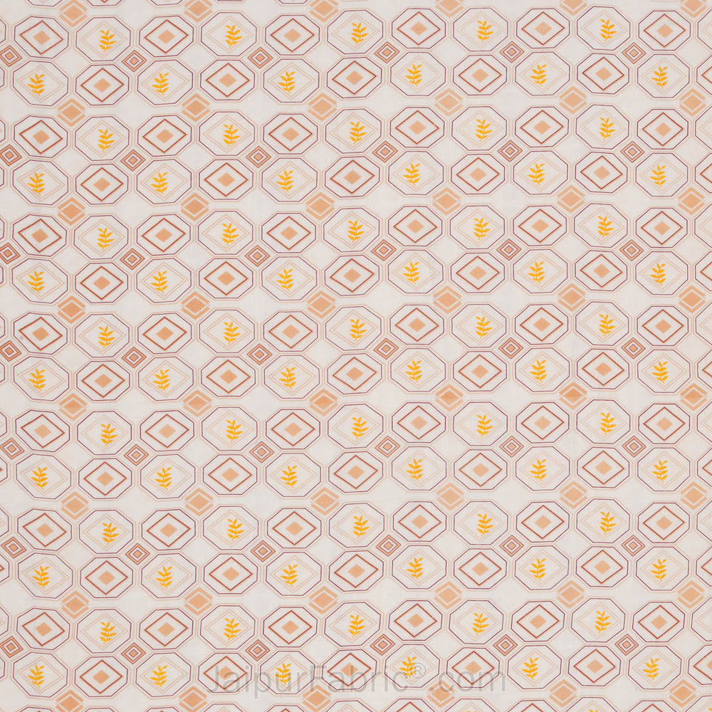 Artistic Maze Peach Yellow Double Bed Dohar Blanket